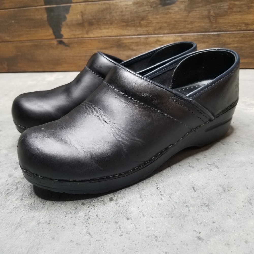 SANITA | Black Clogs Blue Trim Navy Nursing Shoes - Picture 8 of 11